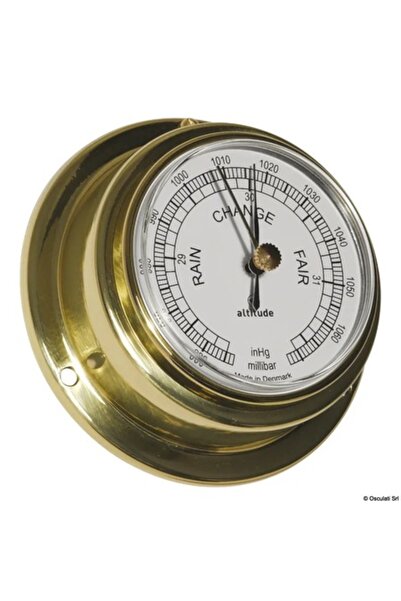 OSCULATI Barometru clasic Altitude 842 — Carcasă din alamă lustruită și lăcuită, bază Ø95 mm, înălțime 40 mm, cadran Ø7