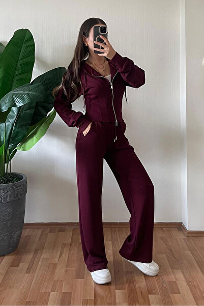 Nazline Women's Sweatshirt Sweatpants 2-Piece Top and Bottom Set