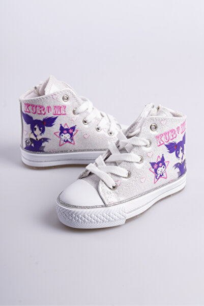 KATEYLER Silver Zippered High-Top Warm Lined 21-30 Lighted Girls' Orthopedic Shoes