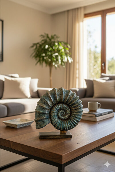 Dekoromi Lüks Kaideli Deniz Kabuğu Biblo 30x30cm - Ev Dekorasyon Ürünü ve Hed...