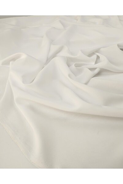 Kumaş Parça Țesătură creponată din șifon de culoare albă Lățime: 145 cm