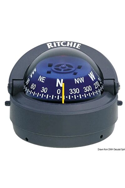 OSCULATI Ritchie Explorer External Compass 2 Inch, 12V LED Lighting, White Body, White Dial