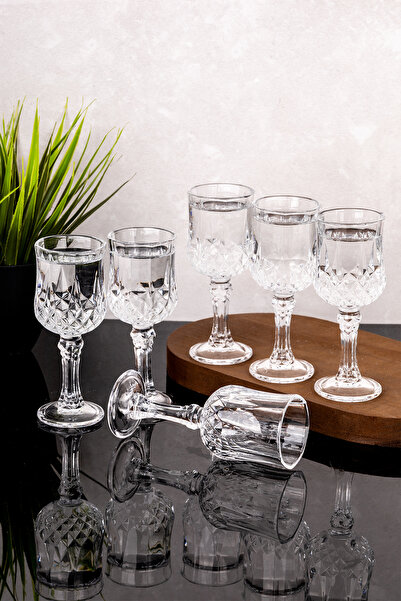 Dolkin Home Set of 6 Footed Coffee Side Water Glasses Footed Glass Luxury Cof...