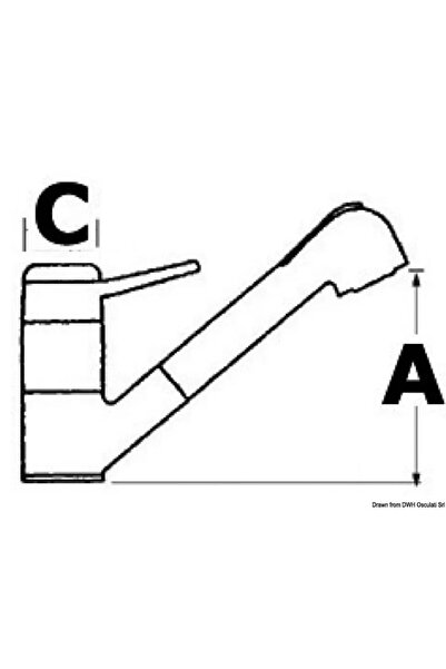 OSCULATI Baterie Olivia cu o singură manetă, duș detașabil, furtun flexibil 120 cm, jet dublu, pentru bucătărie și baie