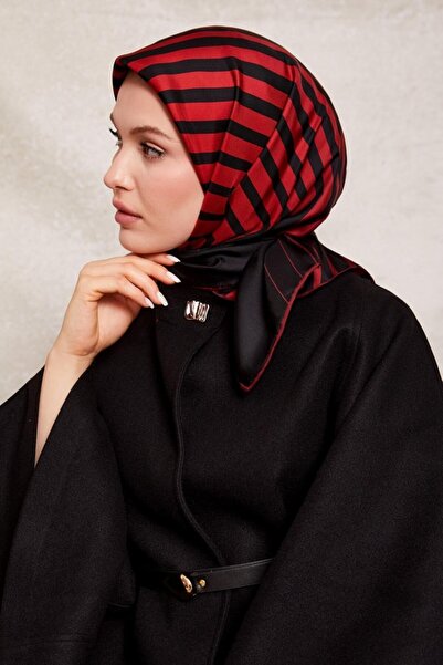 Levidor Μεταξωτό μαντήλι με κόκκινο σχέδιο-0909