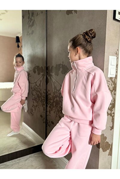 kiddos.ro Trening fete din bumbac moale premium - bluza cu mâneci balon si fe...