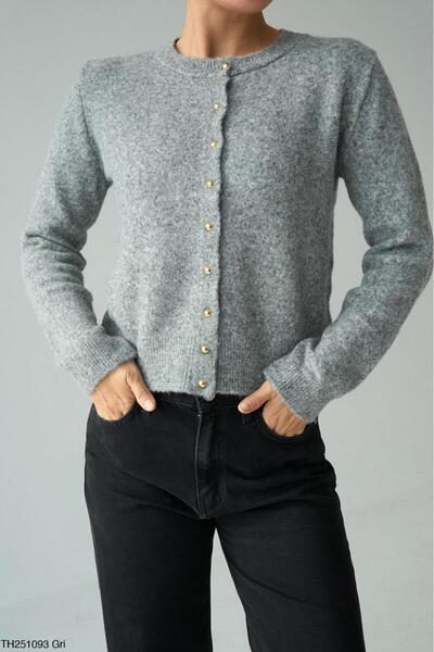 CADDELAMODA Women's Buttoned Soft Cardigan