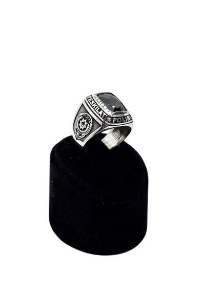 oya silver Kesme Oniks Polis Teşkilatı Gümüş Erkek Yüzük