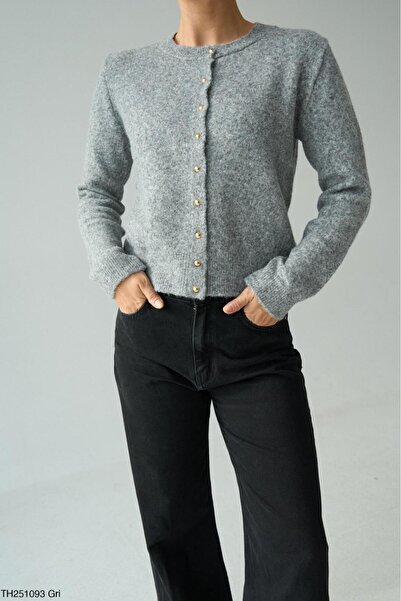 CADDELAMODA Women's Buttoned Soft Cardigan