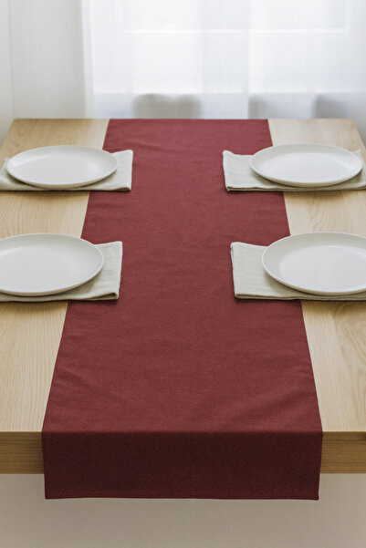 YUNUSOĞLU HOME New Year Concept Burgundy Stylish Table Runner 50X150 cm – Modern and Elegant Tablecloth Runner