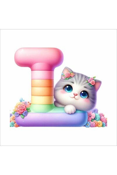 OEM Autocolant de perete litera L cu pisică, 30 cm – material textil premium,...