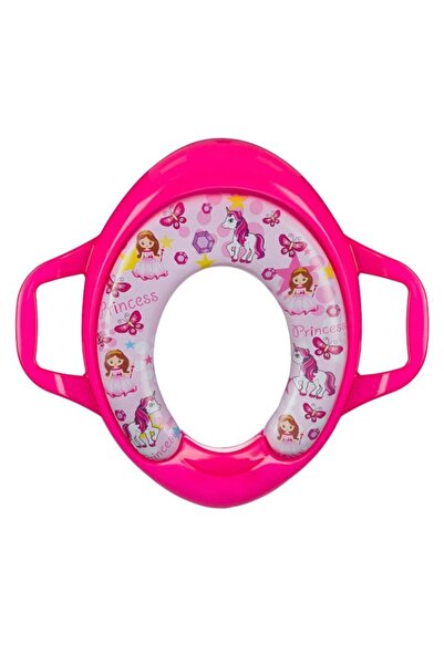 Tessari Fuchsia Plastic Toilet Seat Reducer, Mermaid Pattern & Handles, 35 x 30 cm - Honey Baby