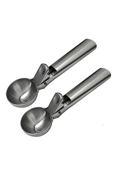 Generic 2-piece silver ice cream spoon set, 190g