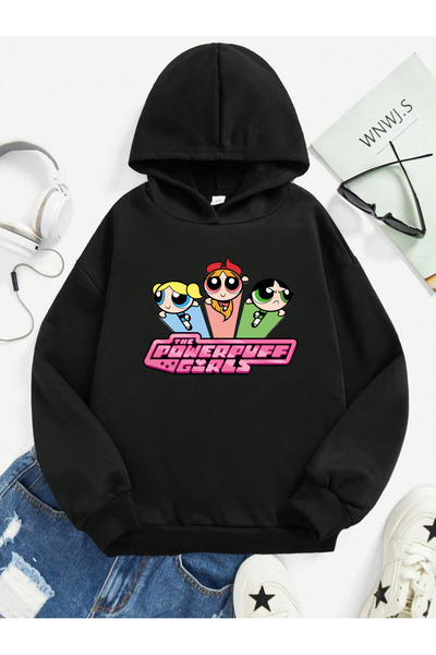 SVART WEAR Hanorac pentru copii cu glugă și buzunar cangur, imprimat cu Power...