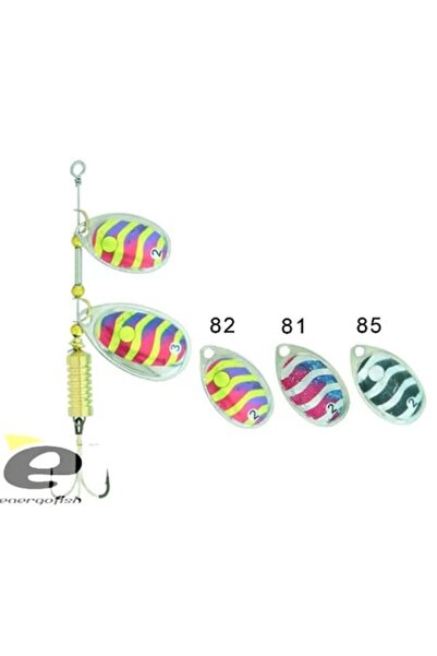 EnergoTeam GS Stork Tandem Rotating Spoon Lure, Black-Silver, for Pike