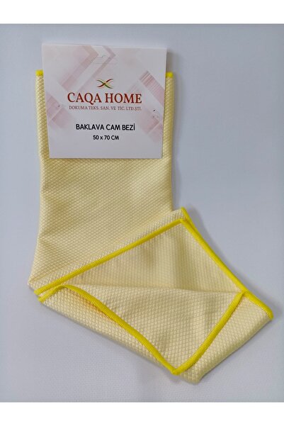 CAQA HOME Mikrofiber 50x70cm Baklava Desen Klasik Cam ve Temizlik Bezi, Mikro...