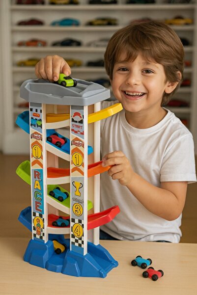 TOYFEST 6-Layer Turbo Speed Ramp Set Colorful Durable Mini Car Racing Toy for Kids Play Great