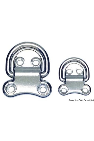 OSCULATI Inel pliabil din oțel inoxidabil 51x51 mm cu 4 găuri pentru ambarcaț...