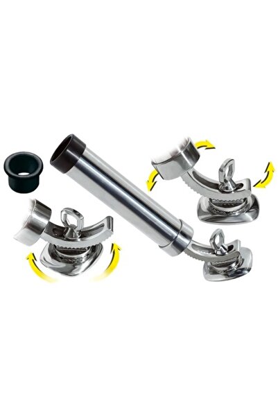 GFN Suport pentru lansetă din oțel inoxidabil AISI 316 cu piuliță fluture, pi...