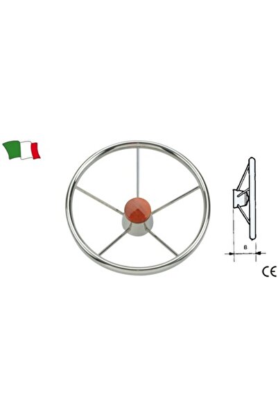 GFN Volan sport din oțel inoxidabil, 5 spițe, diametru 40 cm, butuc inclus