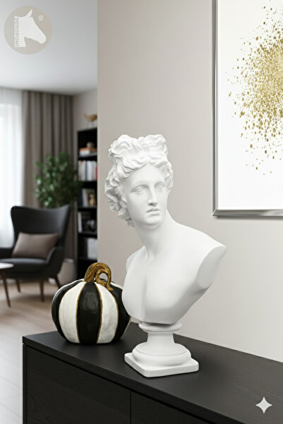 Dekoromi Dekoratif Antik Sezar Heykeli Sanatsal Roma Büst Biblo (32x22cm)