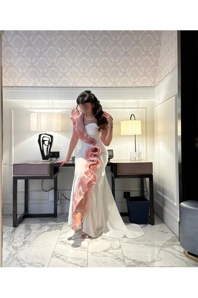 Loren Soft white evening and special occasion dress