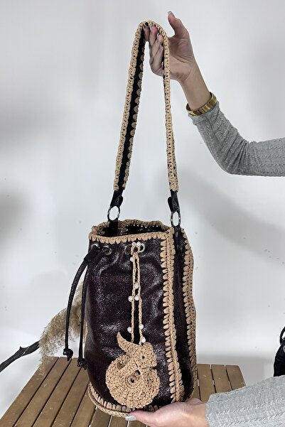 Diego Carlotti Hakiki Deri Kadın El Örgüsü Çanta CT1001