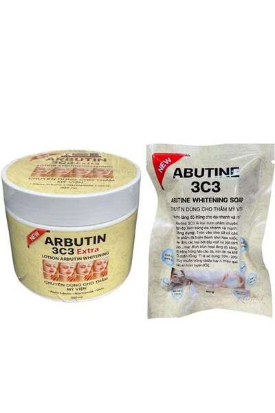 ABUTINE 3C3 مجموعة صابون التبييض أربوتين 3C3 ولوشن أربوتين إكسترا (صابون 80 جم + لوشن 300 مل)