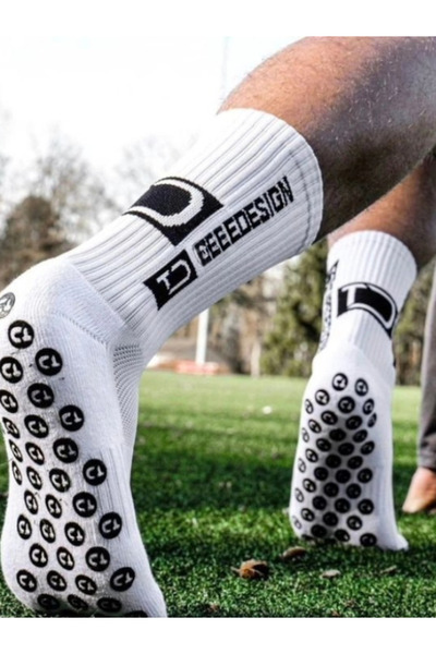 Shuttle Park Special Series White Anti-Slip Silicone Towel Sole Design Comfortable Stitch-Free Match Pro Football Athlete Socks