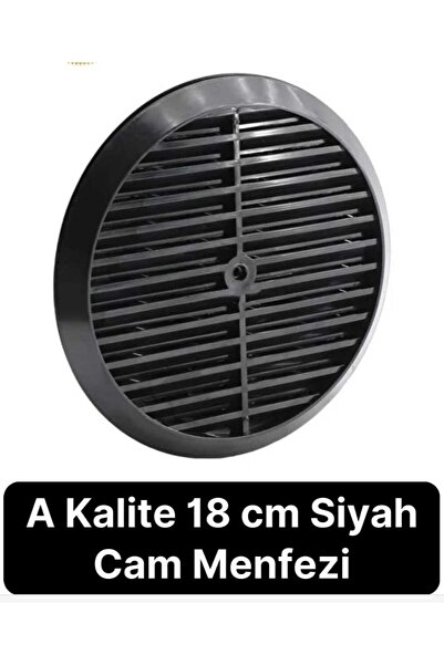 KAHEY Aç Kapa Yalıtımlı Havalandırma Ayarlı 18cm Siyah Kapak Cam Menfezi Doğa...