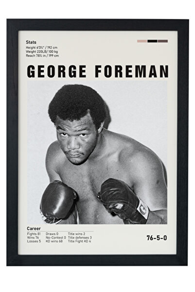 gxe.art Pictură cu poster înrămată în lemn de George Foreman – Legenda istori...