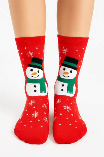 SAYSEZ Unisex Christmas Patterned Colorful Socks Christmas Happy New Year