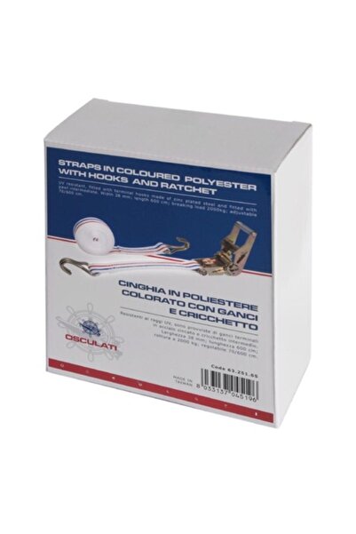 OSCULATI Curea din poliester colorat cu cârlig 38 mm 515 cm,