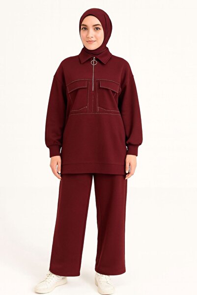 Puane Modal Kumaş Cep Detaylı Takım