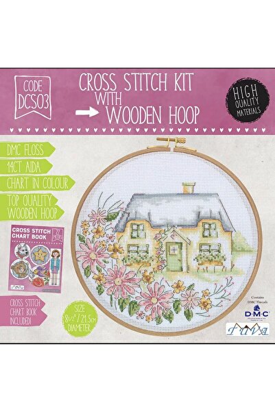 BALIM ÖRGÜ EVİ Kit de brodat cu punct de cruce Etamine Village House DCS03