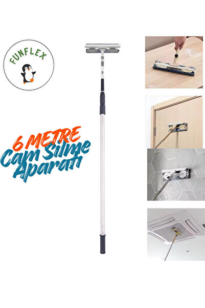 FunFlex 6 Metre Teleskopik Cam Silme Aparatı Paspas ve MOP