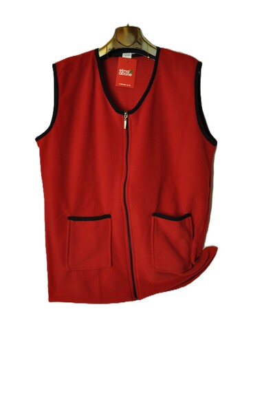 elma abone New Season Plus Size Zippered Fleece Vest