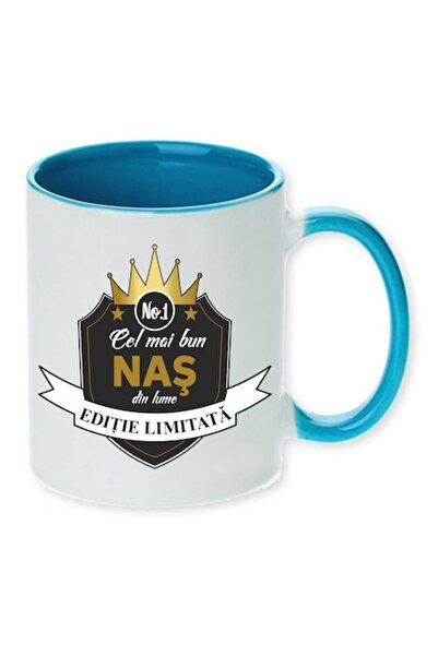 CRD PRINT Personalized mug with 'Best Godfather' print, Blue, Ceramic, 330 ml