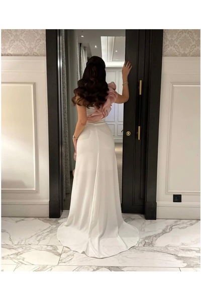 Loren Soft white evening and special occasion dress