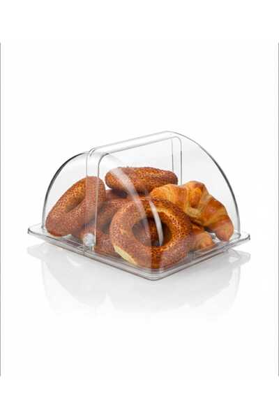 ZTF Global ŞEFFAF RENK TEPSİLİ GastroPlast GFM-12 Muhafazalı Menteşeli Kek , ...