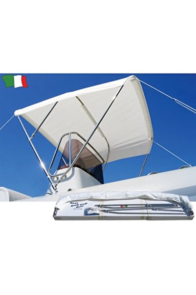 GFN Professional Boat Sunshade, Polacryl and Stainless Steel, 200-245 cm, White