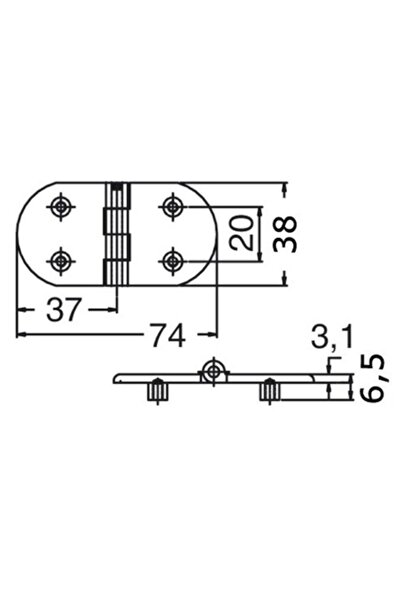 OSCULATI Balama oarbă turnată cu precizie AISI316 74x38 mm -