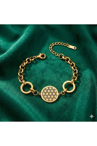 Z&T ACCESORIES سوار سلسلة أنيق ذو لون ذهبي مع زخارف زهرية