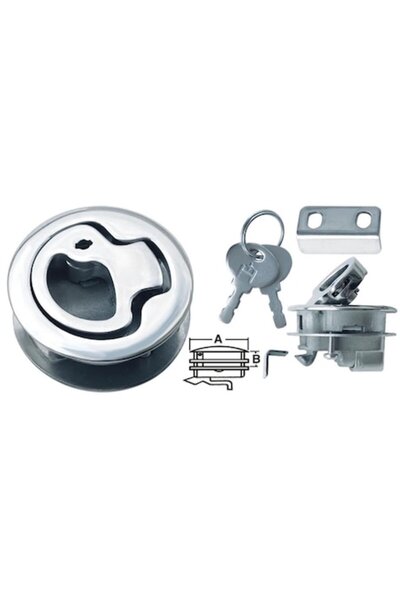 GFN Încuietoare din oțel inoxidabil cu cheie - diametru 60 mm, maxim 19 mm, m...