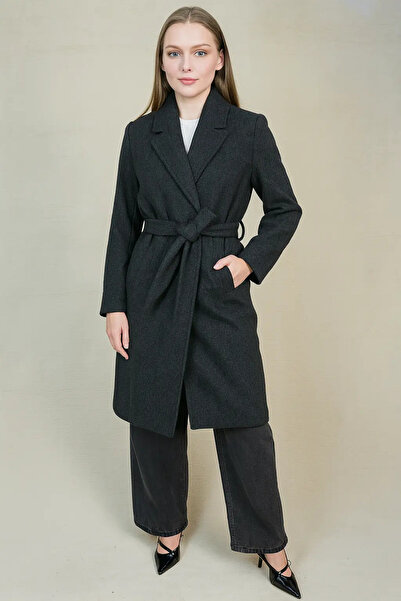 OHEPMODA Жіночий кашеміровий пальто з поясом