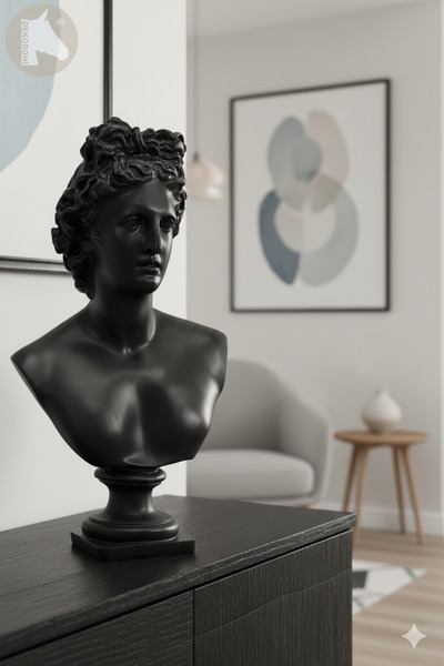 Dekoromi Dekoratif Antik Sezar Heykeli Sanatsal Roma Büst Biblo (32x22cm)