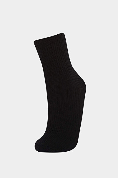 DeFacto F4715A8Gr2 Gray Boys' 5-Piece Cotton Long Socks