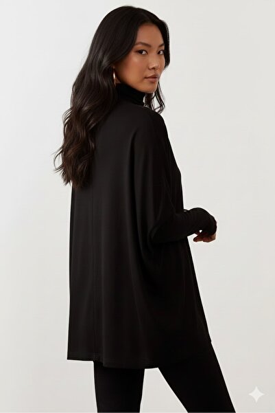 Sienza Women's Black Bat Sleeve Fisherman Blouse