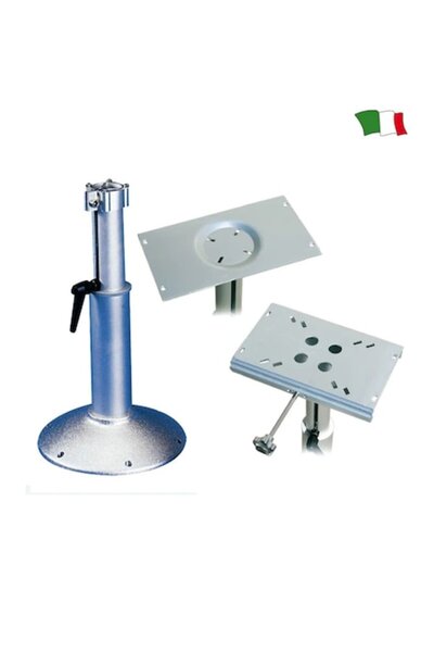 GFN Picior telescopic de scaun din aluminiu, 300 mm, cu reglare a înălțimii și a rotației