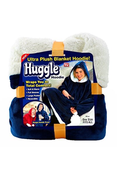 DMR Pătură Huggle cu mâneci, mărime universală, albastră